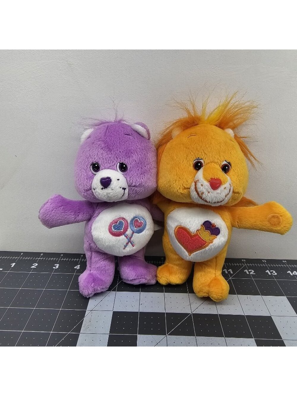 Care Bears Joined Cuddle Pairs Plush Brave Heart Lion & Share Bear 7 in
